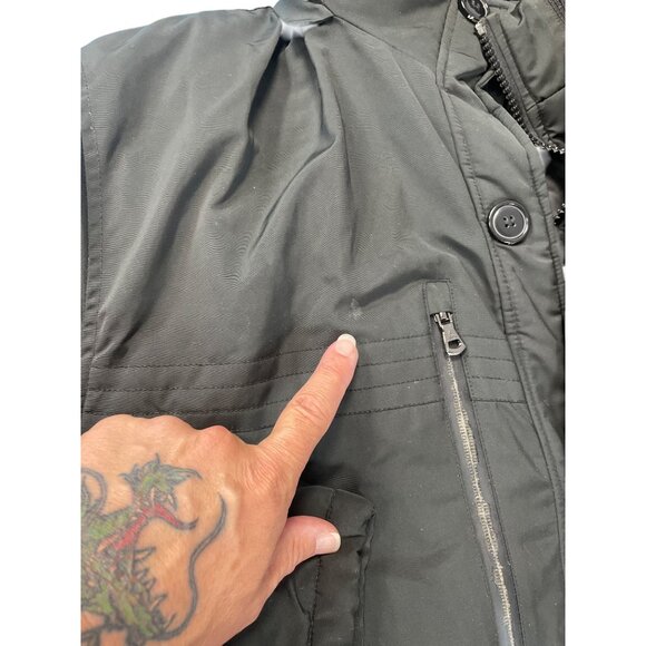 Spire Mens Black faux fur Hooded Winter Parka heavy winter coat 5XL SKU 9338 - Picture 8 of 16